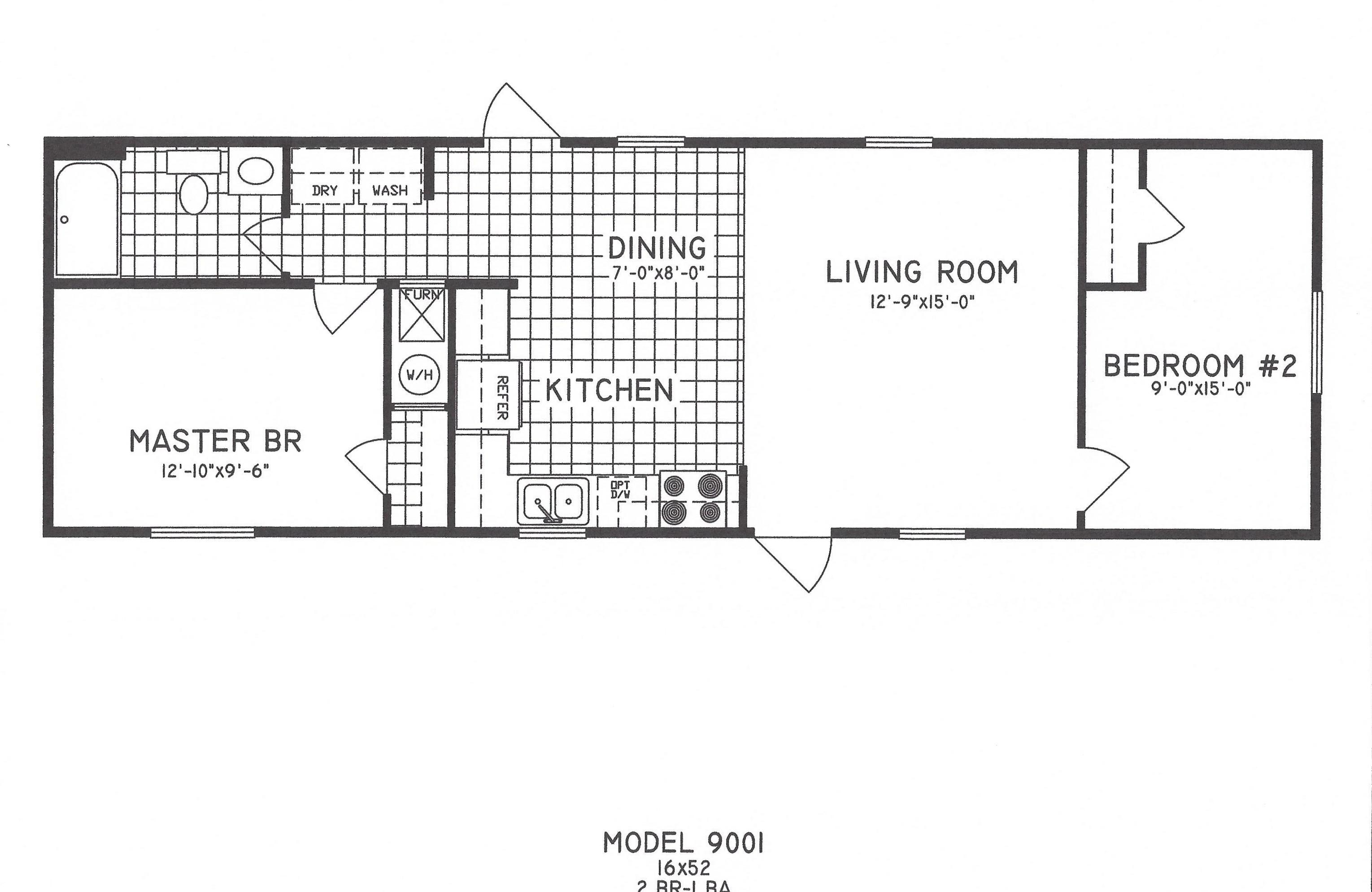 2 Bedroom Floor Plan C9001 Hawks Homes Manufactured