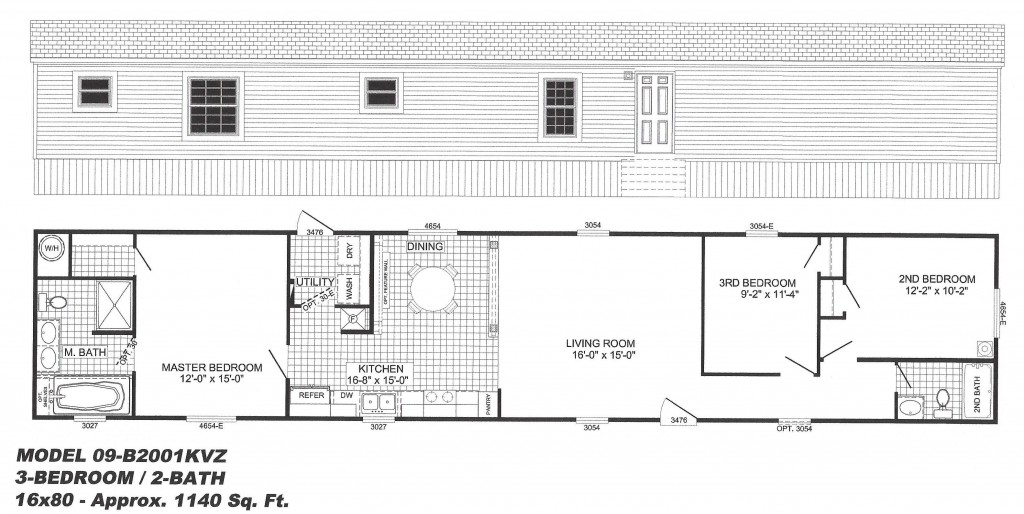 Beazer Home Designs 2001 3 Bedroom Floor Plan B 2001 Hawks Homes Manufactured 