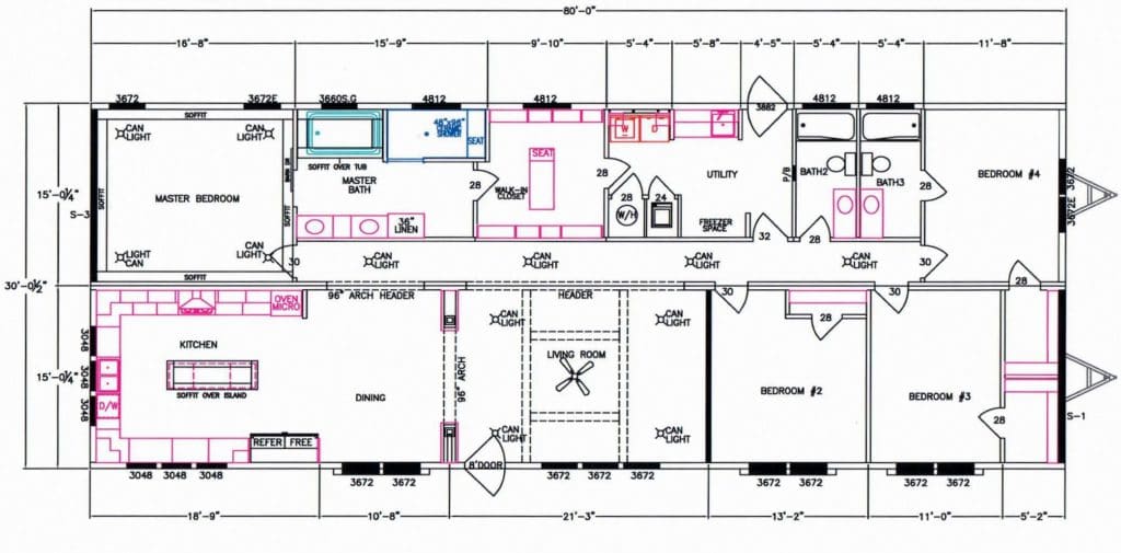 4 Bedroom Floor Plan F 5071 Hawks Homes Manufactured