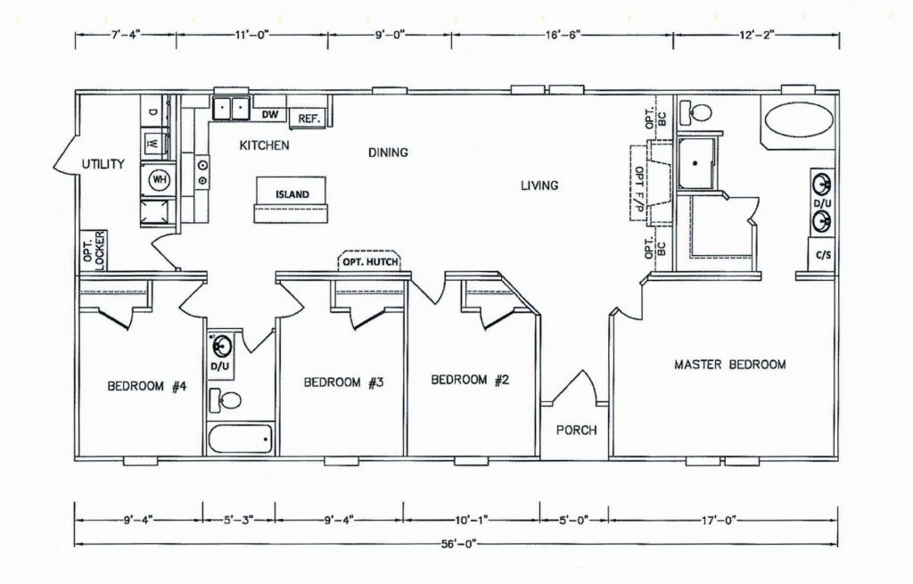 4 Bedroom Floor Plan K Md 31 Hawks Homes Manufactured