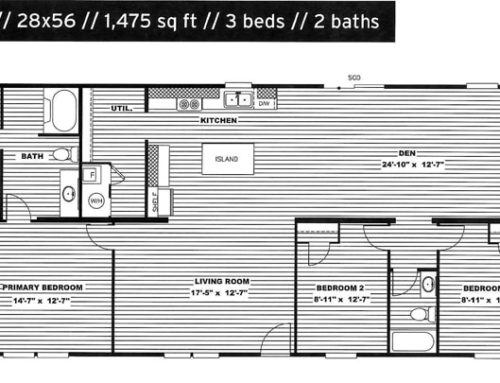 3 Bedroom Floor Plan: The Cedar