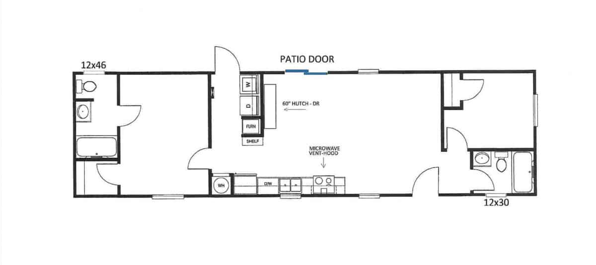 2 Bedroom Floor Plan The Graceland Hawks Homes   The Graceland 12 1200x534 