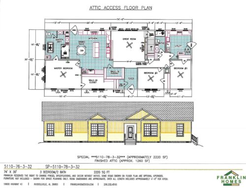 3 Bedroom Floor Plan: The Attic 2.0